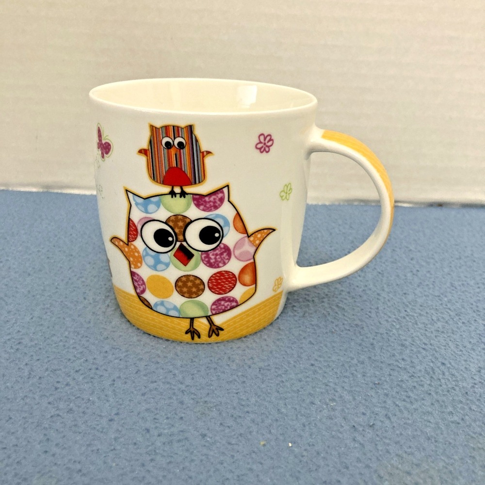 Cha Cult Multicolor Owl with Flowers and Butterflies Coffee Mug (21035 Hamburg)